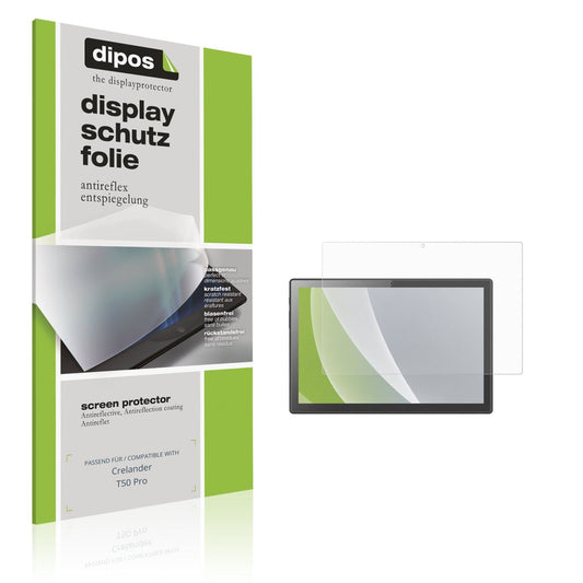 Matte Displayschutzfolie von dipos passend für Crelander T50 Pro, präziser Zuschnitt und blasenfrei montiert