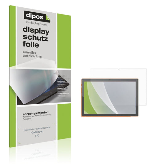 Matte Displayschutzfolie von dipos passend für Crelander T70, präziser Zuschnitt und blasenfrei montiert