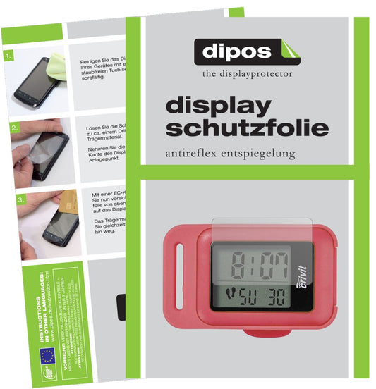 Matte Displayschutzfolie von dipos passend für CRIVIT Schrittzähler, präziser Zuschnitt und blasenfrei montiert