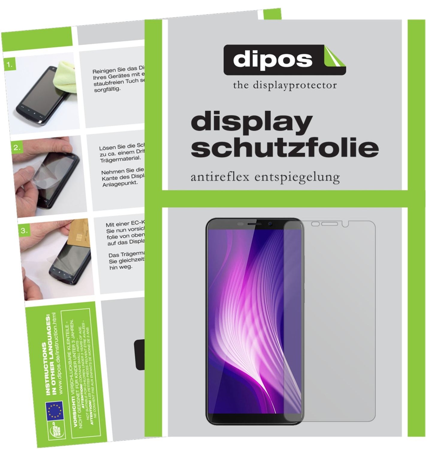 Matte Displayschutzfolie von dipos passend für Cubot Nova (2018), präziser Zuschnitt und blasenfrei montiert