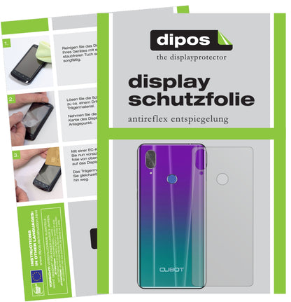 Matte Displayschutzfolie von dipos passend für Cubot X19 Rückseite, präziser Zuschnitt und blasenfrei montiert