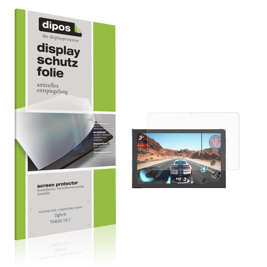 Matte Displayschutzfolie von dipos passend für Dghrti TAB20 10.1, präziser Zuschnitt und blasenfrei montiert