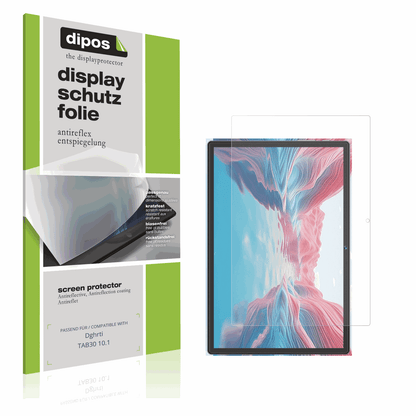 Matte Displayschutzfolie von dipos passend für Dghrti TAB30 10.1, präziser Zuschnitt und blasenfrei montiert
