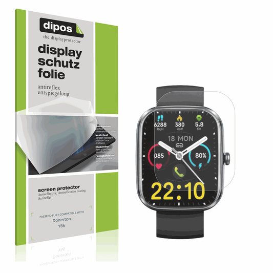 Matte Displayschutzfolie von dipos passend für Donerton Y66, präziser Zuschnitt und blasenfrei montiert