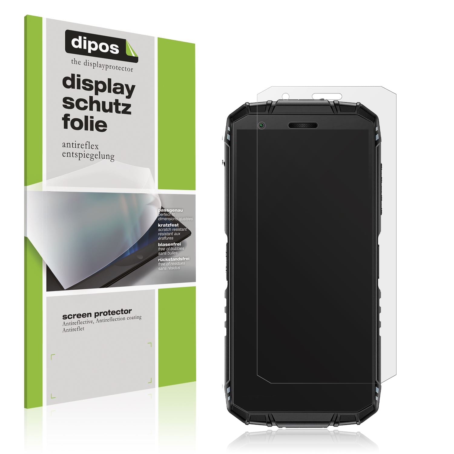 Matte Displayschutzfolie von dipos passend für Doogee Fire 3 Outdoor, präziser Zuschnitt und blasenfrei montiert