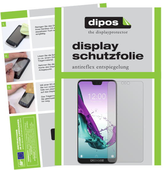 Matte Displayschutzfolie von dipos passend für Doogee N10, präziser Zuschnitt und blasenfrei montiert