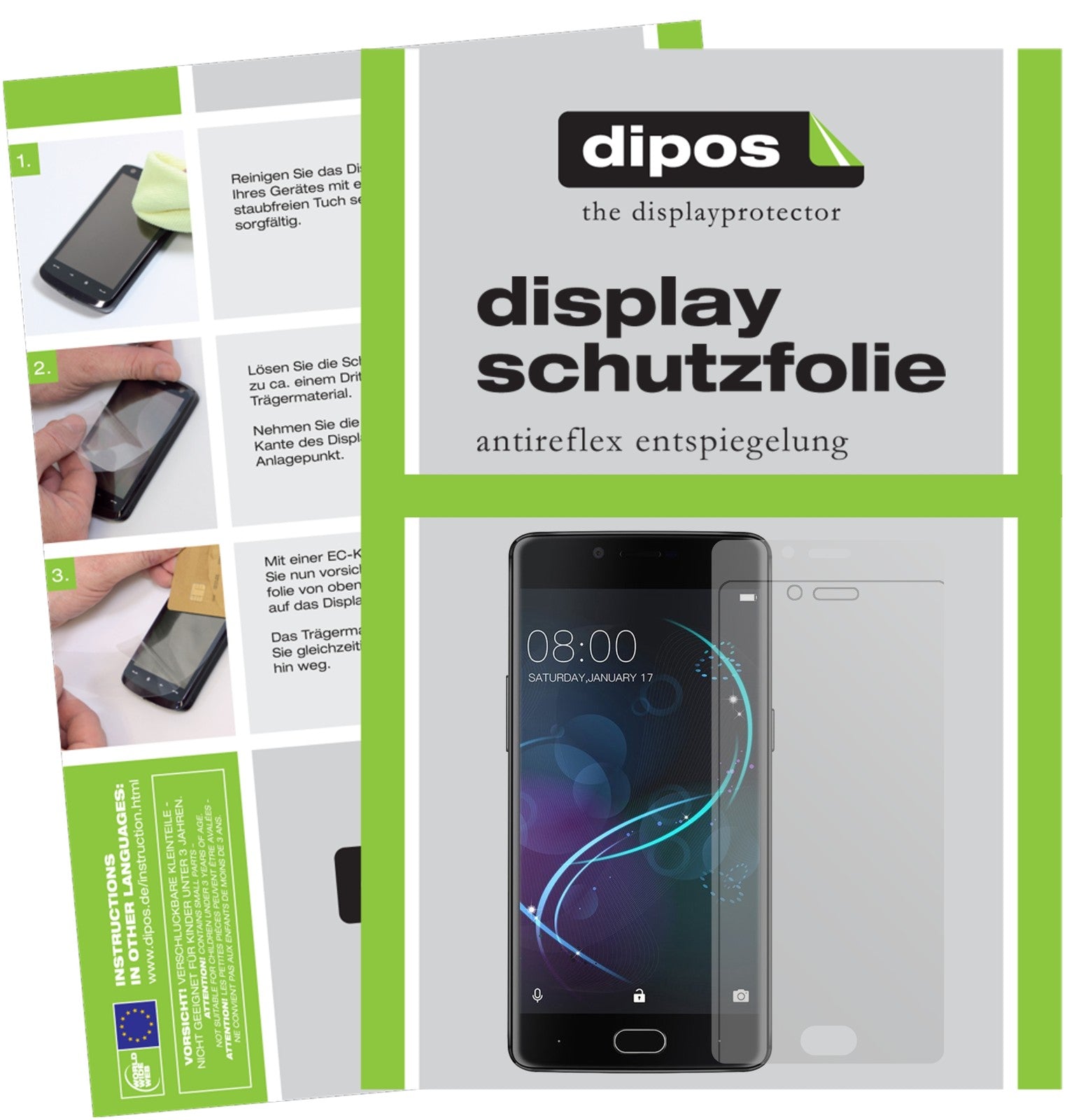Matte Displayschutzfolie von dipos passend für Doogee Shoot 1, präziser Zuschnitt und blasenfrei montiert