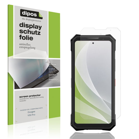Matte Displayschutzfolie von dipos passend für Doogee V50 Pro, präziser Zuschnitt und blasenfrei montiert