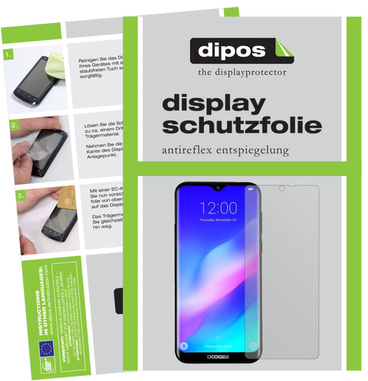Matte Displayschutzfolie von dipos passend für Doogee Y8 Plus (2019), präziser Zuschnitt und blasenfrei montiert