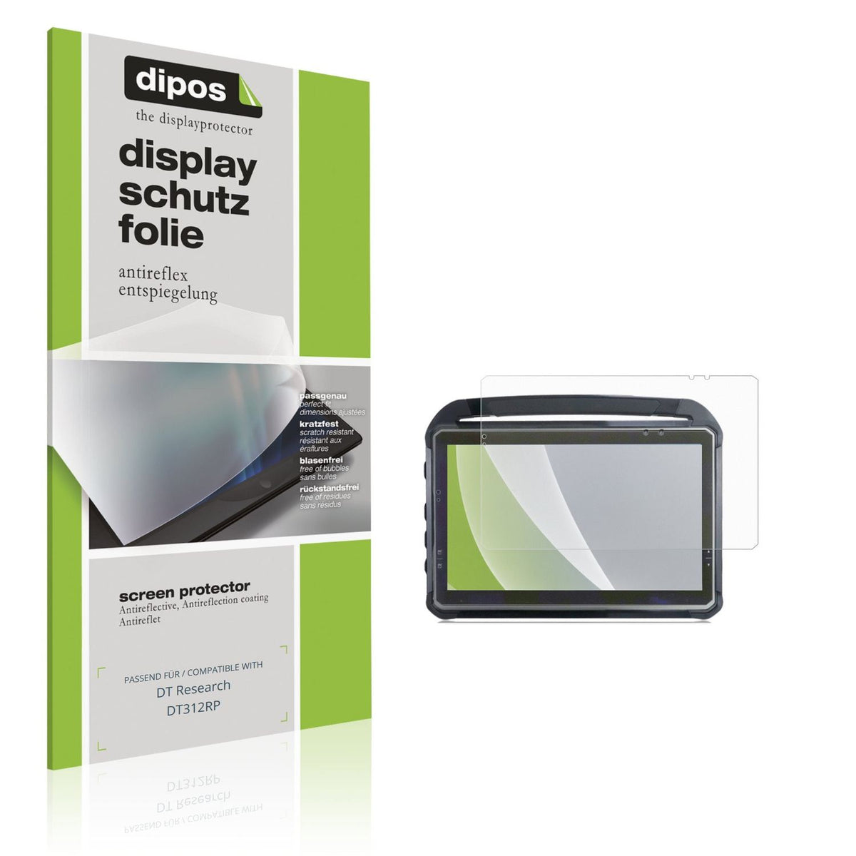 Matte Displayschutzfolie von dipos passend für DT Research DT312RP, präziser Zuschnitt und blasenfrei montiert