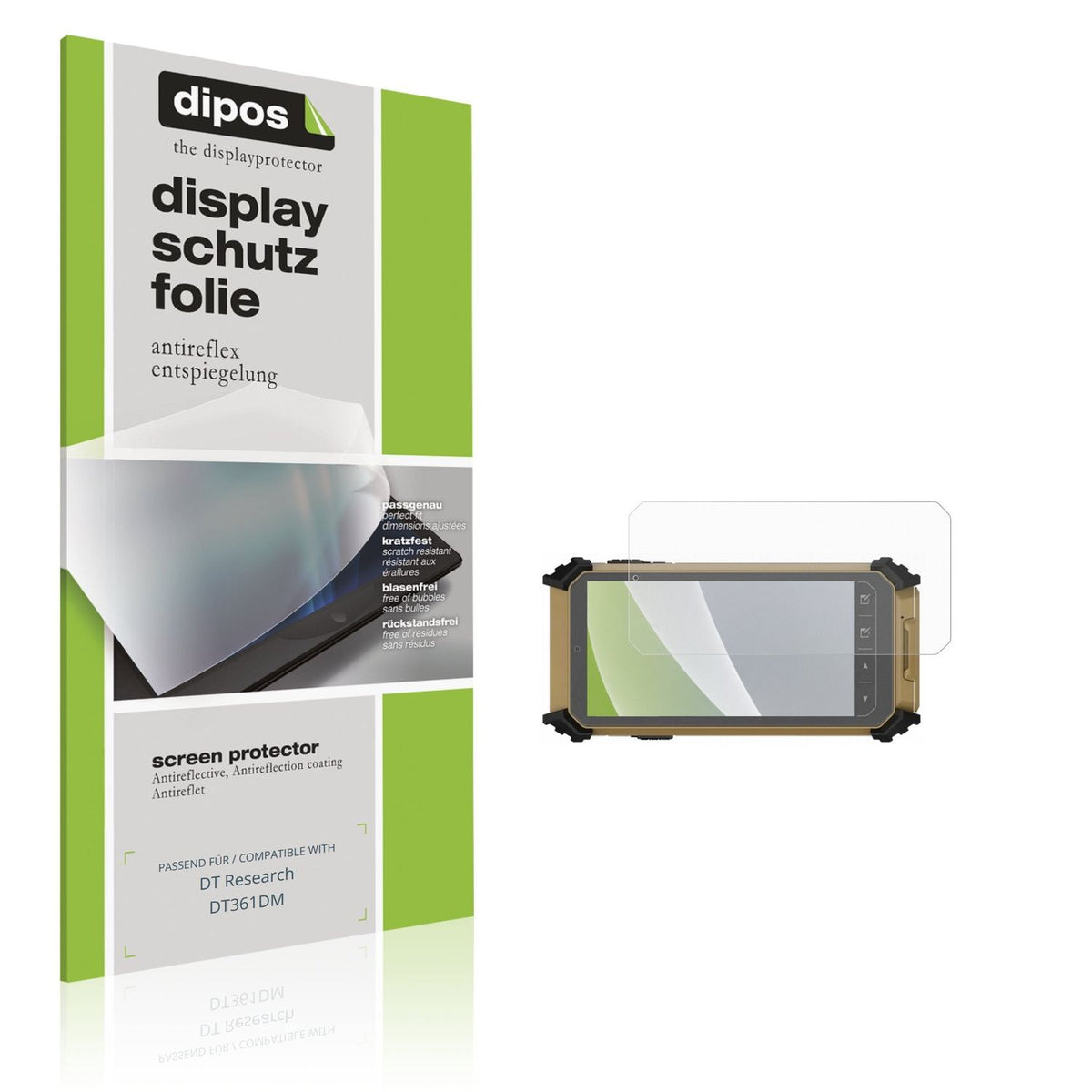 Matte Displayschutzfolie von dipos passend für DT Research DT361DM, präziser Zuschnitt und blasenfrei montiert
