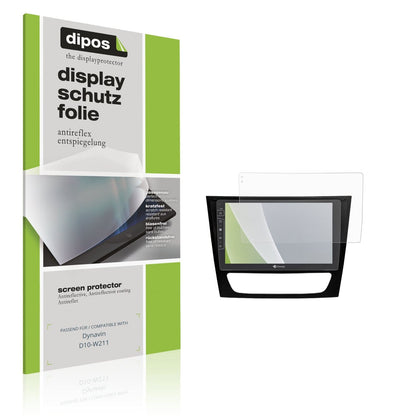 Matte Displayschutzfolie von dipos passend für Dynavin D10-W211, präziser Zuschnitt und blasenfrei montiert