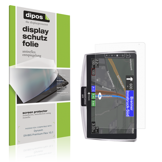 Matte Displayschutzfolie von dipos passend für Dynavin D9-B6S Premium Flex 10.1, präziser Zuschnitt und blasenfrei montiert
