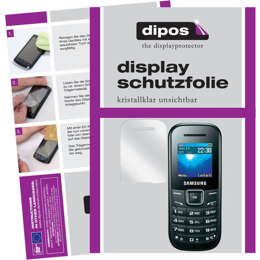 Klare Displayschutzfolie von dipos passend für E1200 / E1200i Samsung, präziser Zuschnitt und blasenfrei montiert