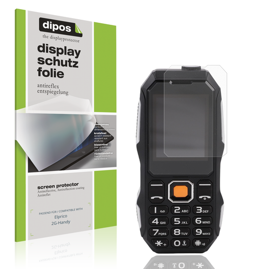 Matte Displayschutzfolie von dipos passend für Elprico 2G-Handy, präziser Zuschnitt und blasenfrei montiert