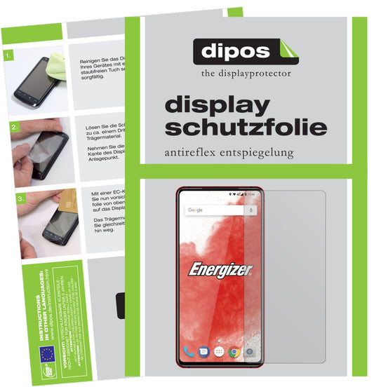 Matte Displayschutzfolie von dipos passend für Energizer Power Max P18K Pop, präziser Zuschnitt und blasenfrei montiert