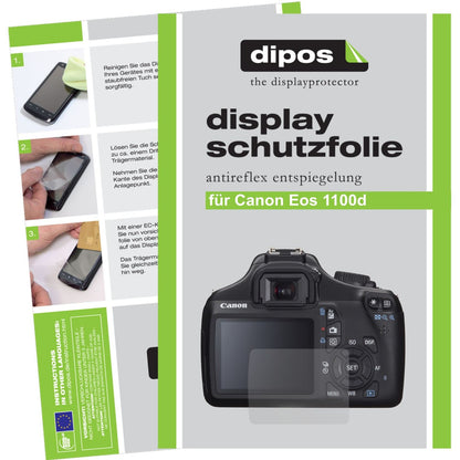 Matte Displayschutzfolie von dipos passend für EOS 1100D Canon, präziser Zuschnitt und blasenfrei montiert
