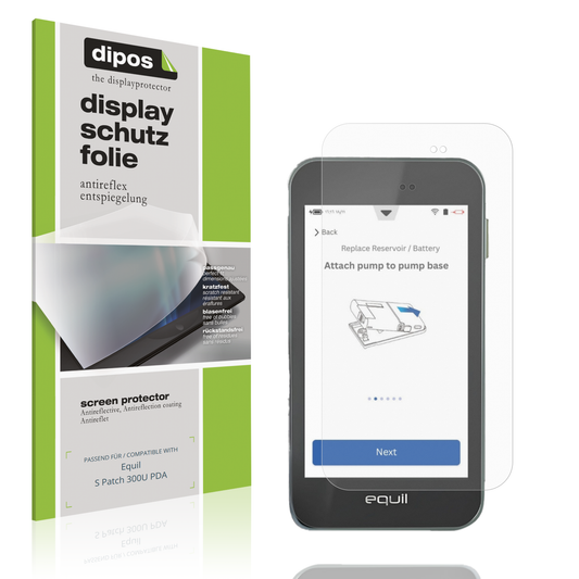 Matte Displayschutzfolie von dipos passend für Equil S Patch 300U PDA, präziser Zuschnitt und blasenfrei montiert