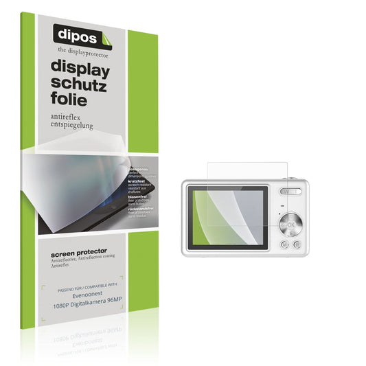Matte Displayschutzfolie von dipos passend für Evenoonest 1080P Digitalkamera 96MP, präziser Zuschnitt und blasenfrei montiert