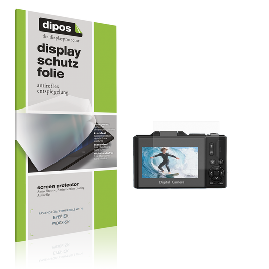 Matte Displayschutzfolie von dipos passend für EYEPICK WD08-5K, präziser Zuschnitt und blasenfrei montiert