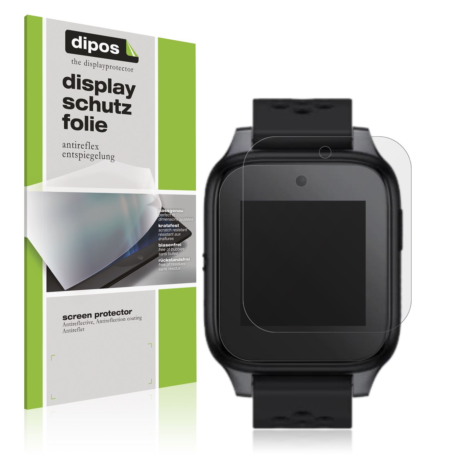 Matte Displayschutzfolie von dipos passend für Family Watch MT46, präziser Zuschnitt und blasenfrei montiert
