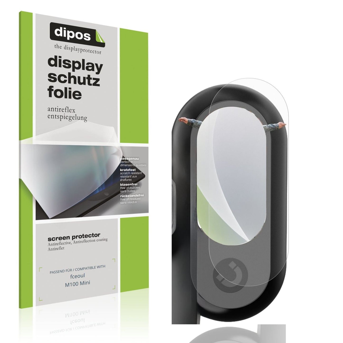 Matte Displayschutzfolie von dipos passend für fceoul M100 Mini, präziser Zuschnitt und blasenfrei montiert
