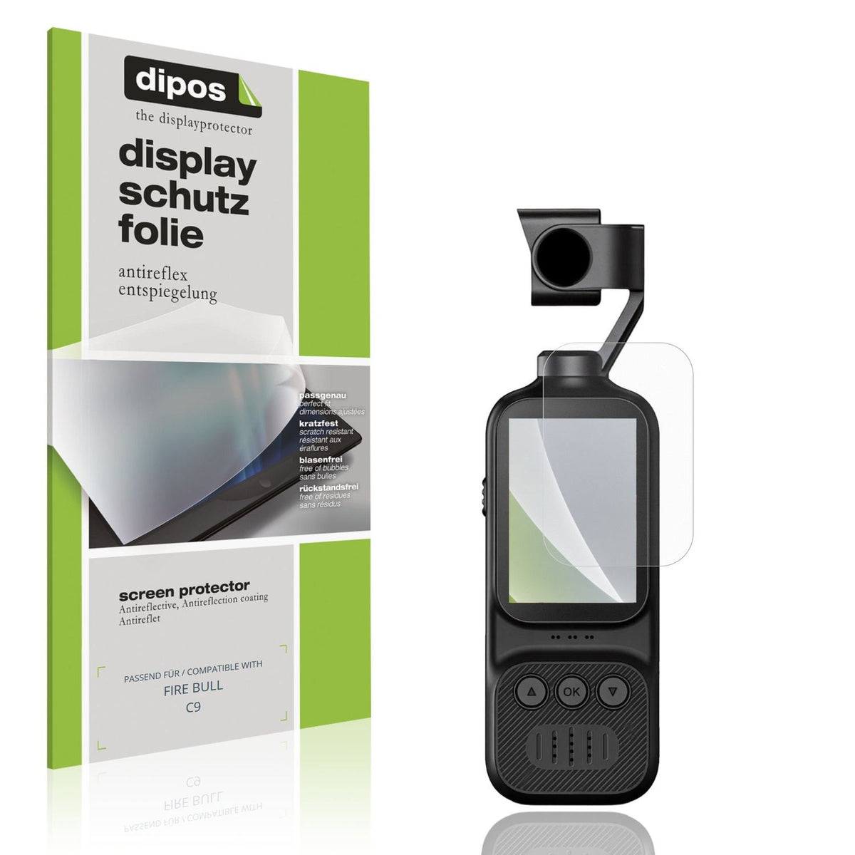 Matte Displayschutzfolie von dipos passend für FIRE BULL C9, präziser Zuschnitt und blasenfrei montiert