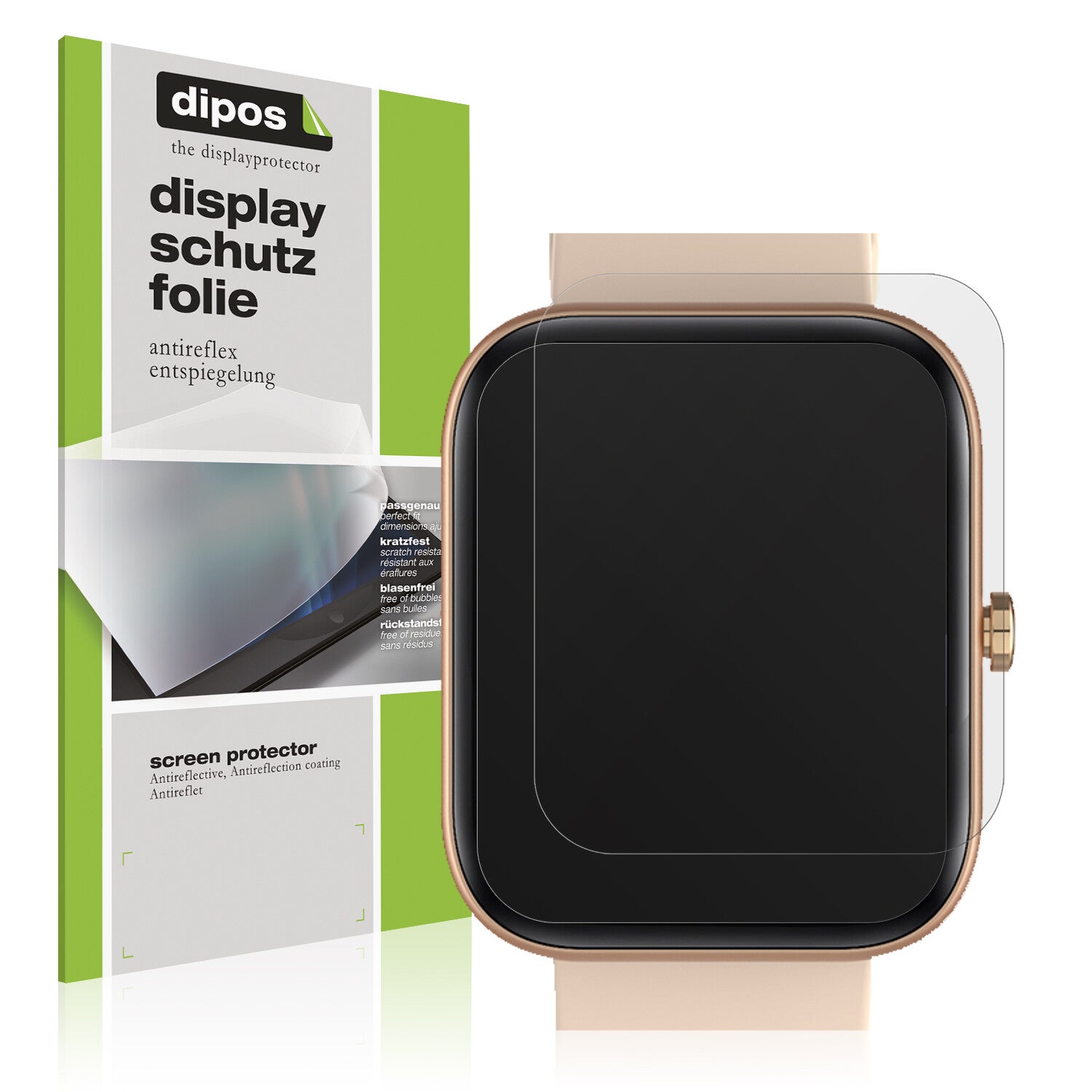 Matte Displayschutzfolie von dipos passend für Fireboltt Neptune, präziser Zuschnitt und blasenfrei montiert