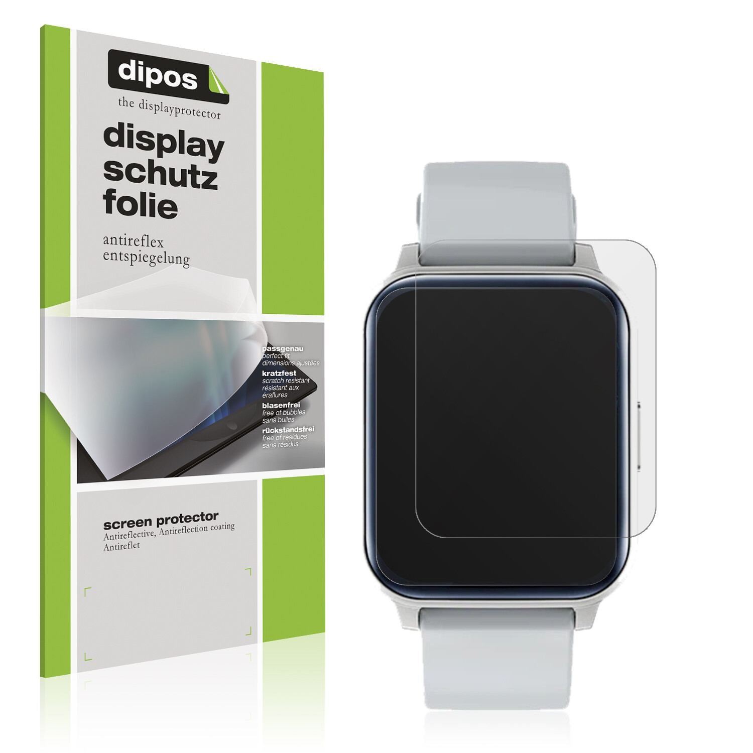 Matte Displayschutzfolie von dipos passend für Fireboltt Ninja 3, präziser Zuschnitt und blasenfrei montiert