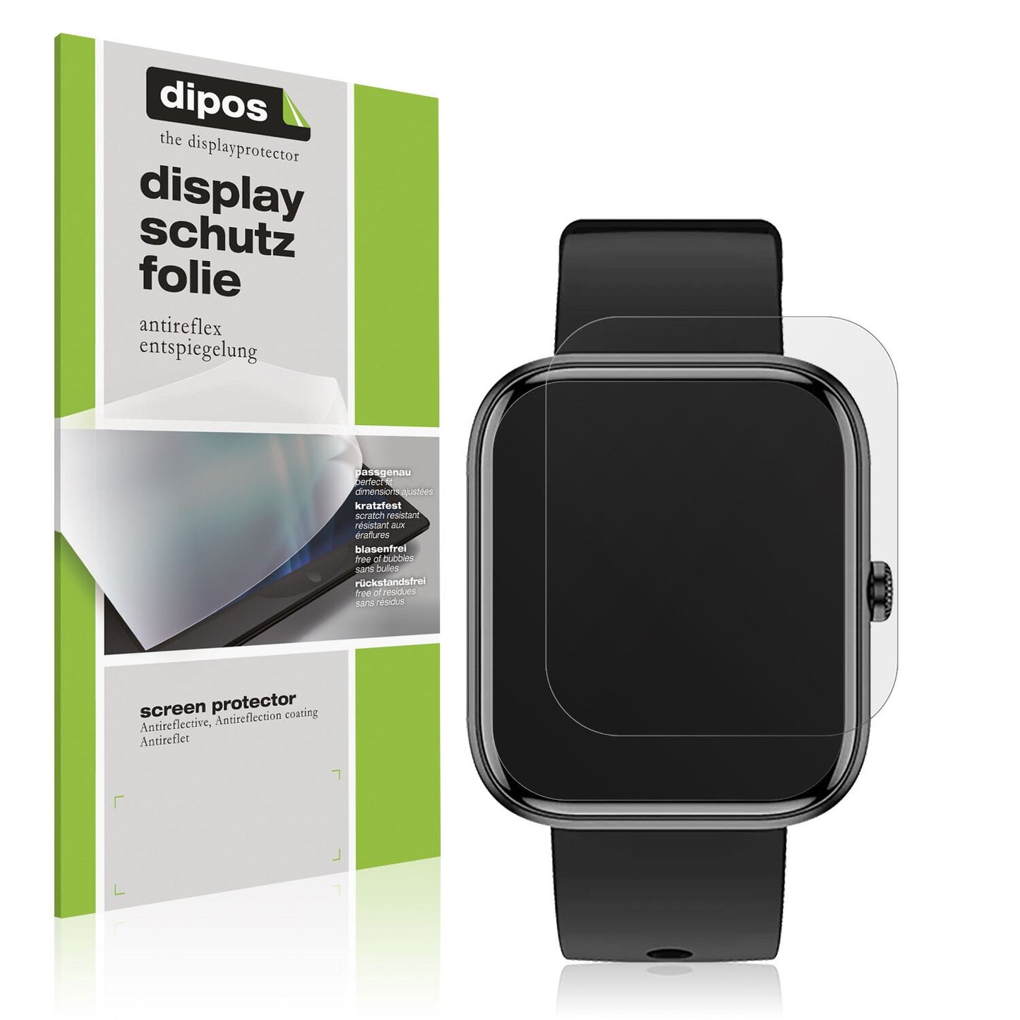 Matte Displayschutzfolie von dipos passend für Fireboltt Ninja Call 2, präziser Zuschnitt und blasenfrei montiert