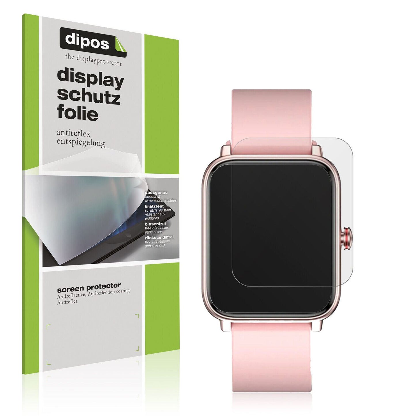 Matte Displayschutzfolie von dipos passend für Fireboltt Ninja Pro Max, präziser Zuschnitt und blasenfrei montiert