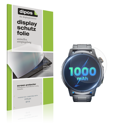 Matte Displayschutzfolie von dipos passend für FITFLEX EF19, präziser Zuschnitt und blasenfrei montiert