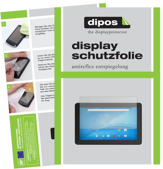 Matte Displayschutzfolie von dipos passend für Format 12.1 Zoll 247 x 186 mm, präziser Zuschnitt und blasenfrei montiert