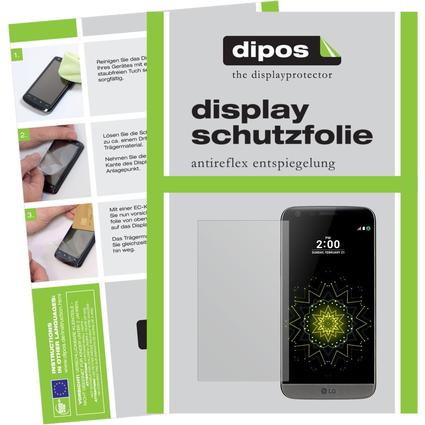 Matte Displayschutzfolie von dipos passend für G5 LG, präziser Zuschnitt und blasenfrei montiert