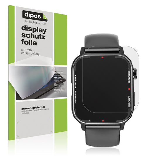 Matte Displayschutzfolie von dipos passend für G96 Smartwatch, präziser Zuschnitt und blasenfrei montiert