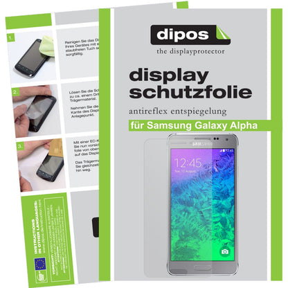 Matte Displayschutzfolie von dipos passend für Galaxy Alpha Samsung, präziser Zuschnitt und blasenfrei montiert