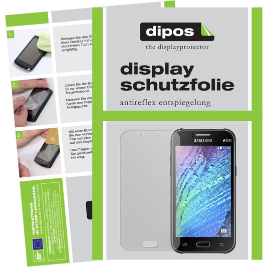 Matte Displayschutzfolie von dipos passend für Galaxy J1 Samsung, präziser Zuschnitt und blasenfrei montiert