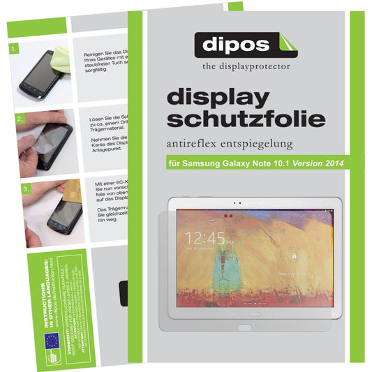 Matte Displayschutzfolie von dipos passend für Galaxy Note 10.1 (2014 Edition) Samsung, präziser Zuschnitt und blasenfrei montiert