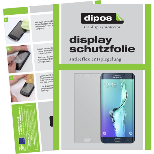 Matte Displayschutzfolie von dipos passend für Galaxy S6 Edge Plus Samsung, präziser Zuschnitt und blasenfrei montiert