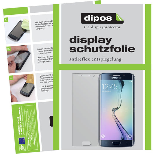 Matte Displayschutzfolie von dipos passend für Galaxy S6 Edge Samsung, präziser Zuschnitt und blasenfrei montiert