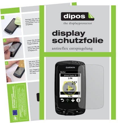 Matte Displayschutzfolie von dipos passend für Garmin Edge Touring Plus, präziser Zuschnitt und blasenfrei montiert