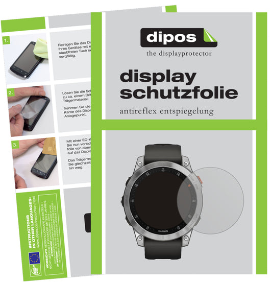 Matte Displayschutzfolie von dipos passend für Garmin Epix Gen 2, präziser Zuschnitt und blasenfrei montiert
