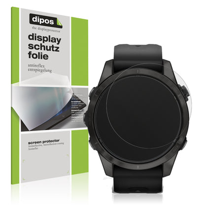 Matte Displayschutzfolie von dipos passend für Garmin Fenix 7s Pro 51mm, präziser Zuschnitt und blasenfrei montiert