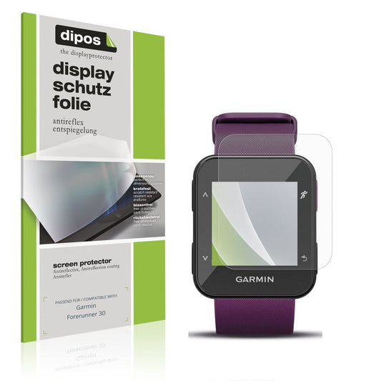 Matte Displayschutzfolie von dipos passend für Garmin Forerunner 30, präziser Zuschnitt und blasenfrei montiert