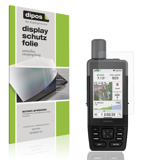 Matte Displayschutzfolie von dipos passend für Garmin GPSMAP H1, präziser Zuschnitt und blasenfrei montiert