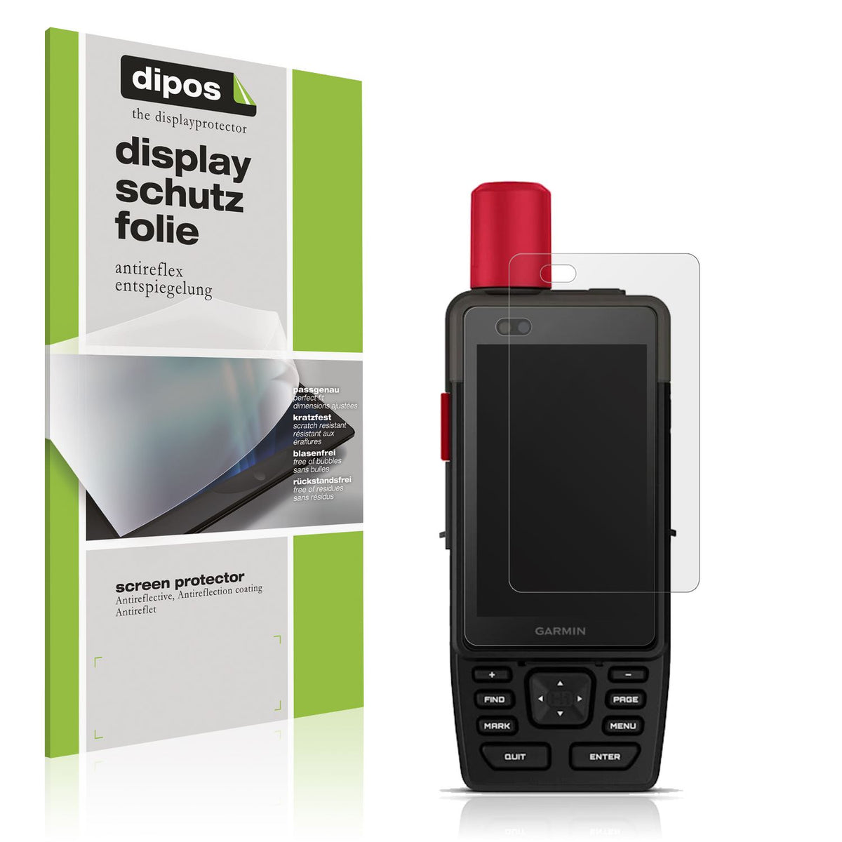 Matte Displayschutzfolie von dipos passend für Garmin GPSMAP H1i Plus, präziser Zuschnitt und blasenfrei montiert