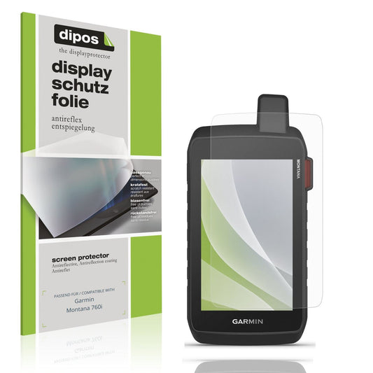 Matte Displayschutzfolie von dipos passend für Garmin Montana 760i, präziser Zuschnitt und blasenfrei montiert
