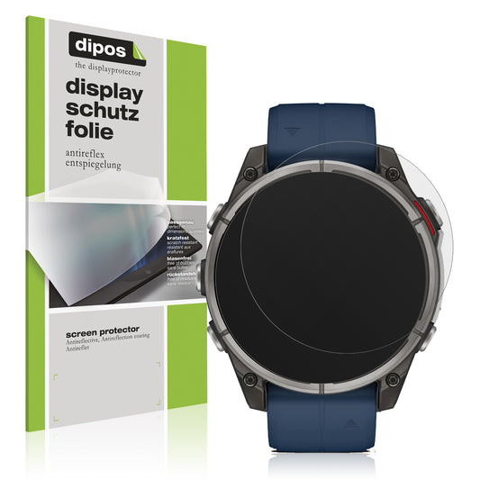 Matte Displayschutzfolie von dipos passend für Garmin Quatix 8 47mm, präziser Zuschnitt und blasenfrei montiert