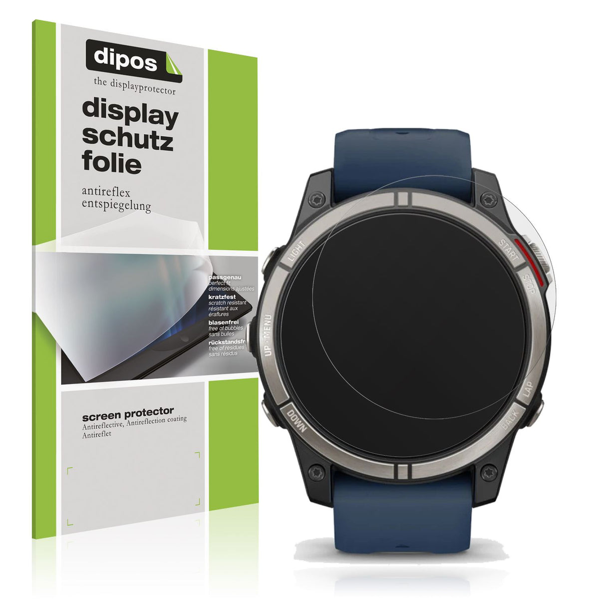 Matte Displayschutzfolie von dipos passend für Garmin quatrix 7 Pro, präziser Zuschnitt und blasenfrei montiert