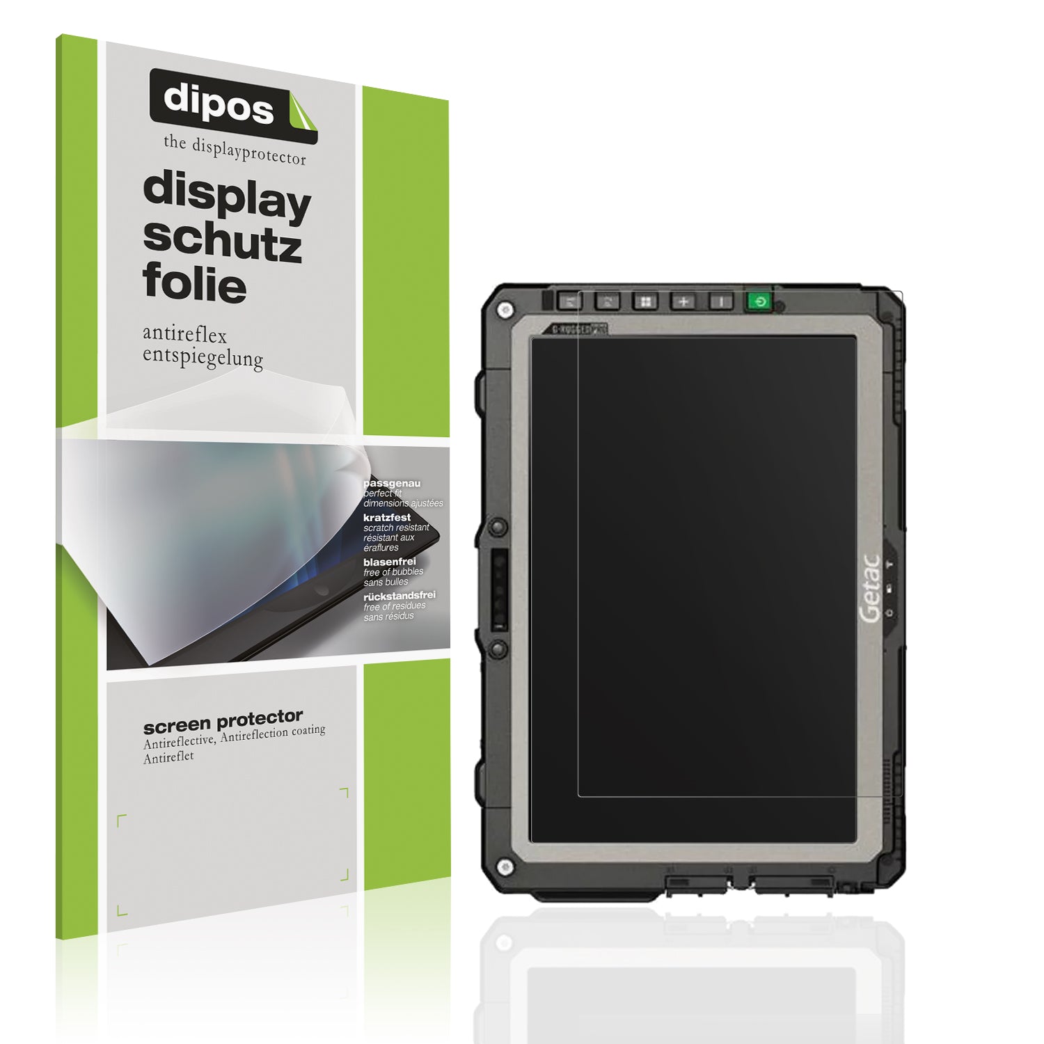 Matte Displayschutzfolie von dipos passend für Getac UX10 G3, präziser Zuschnitt und blasenfrei montiert